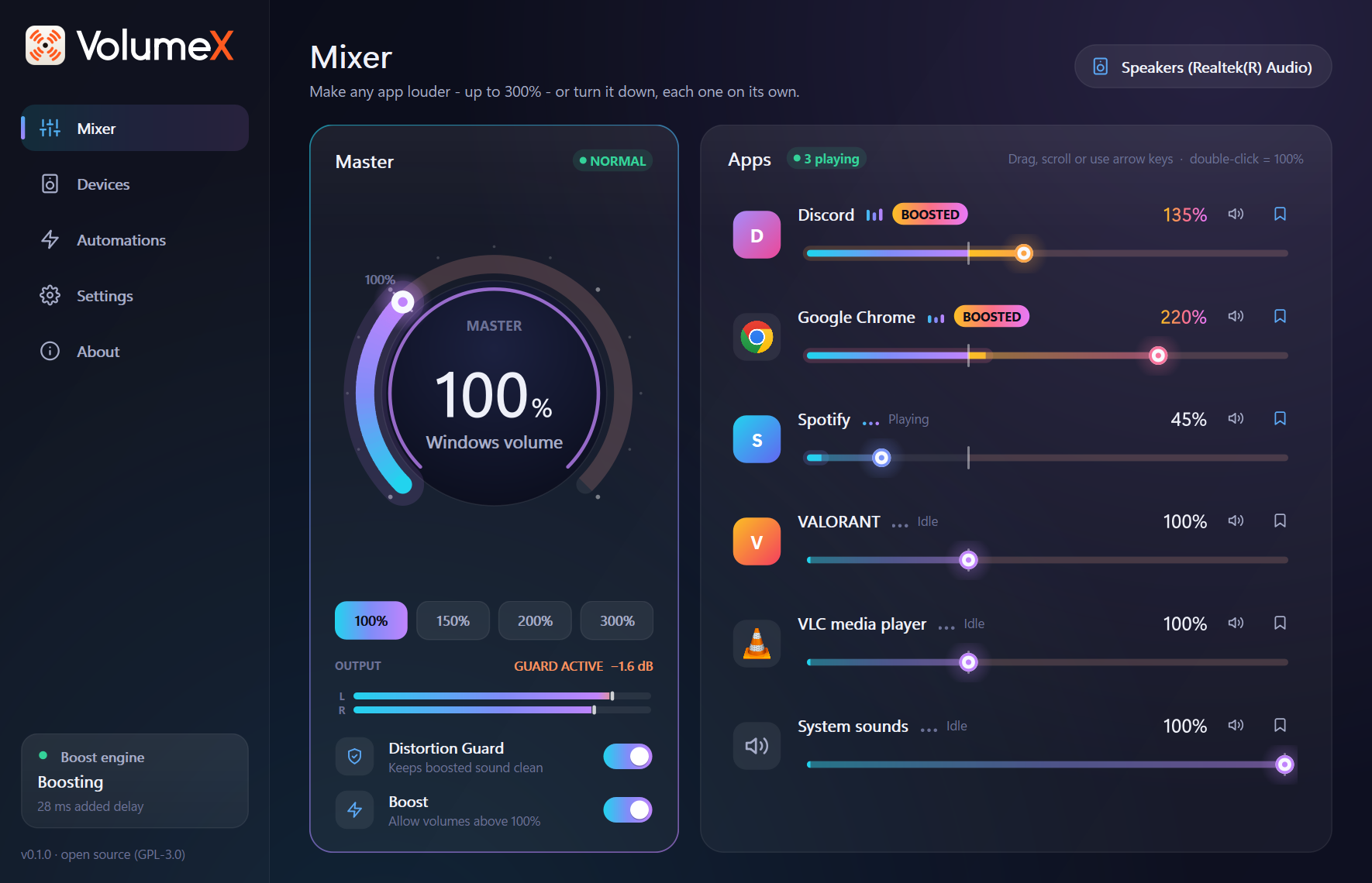 Mixer screen
