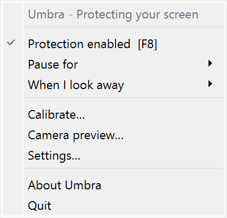 Umbra's tray menu